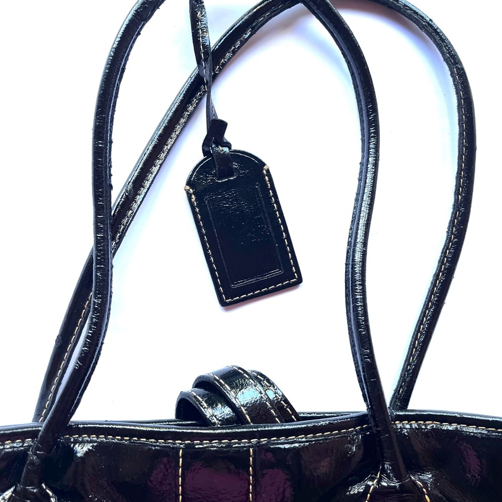 Dooney & Bourke Black Patent Leather Tote Bag - Picture 6 of 9